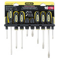 Stanley 10-Piece Standard Fluted Screwdriver Set, Phillips/Slotted 60-100